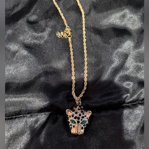 Elegant Gold Panther Pendant Necklace